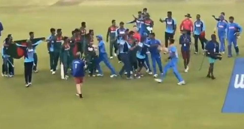 Shameful End India And Bangladesh Players Involved In Ugly Fight After U19 World Cup Final Watch Hindustan Times