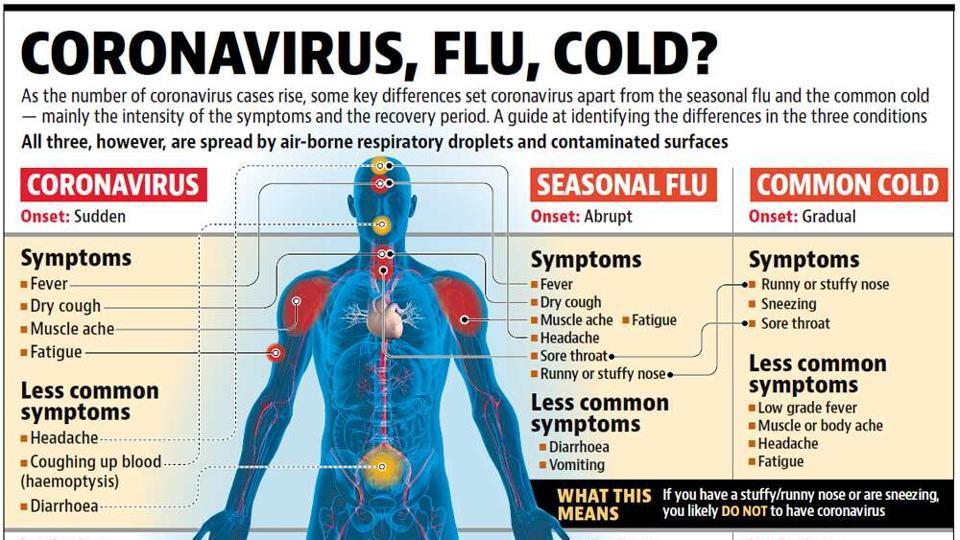 corona virus symptoms chart