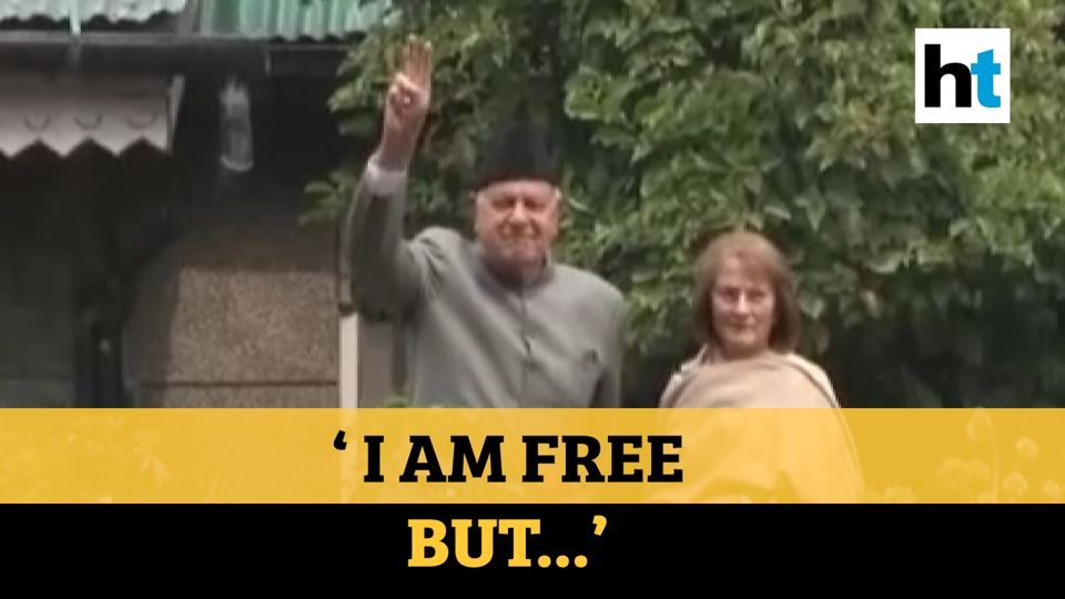 ‘i Am Free But ’ Farooq Abdullah Released From Detention After 7 Months Hindustan Times