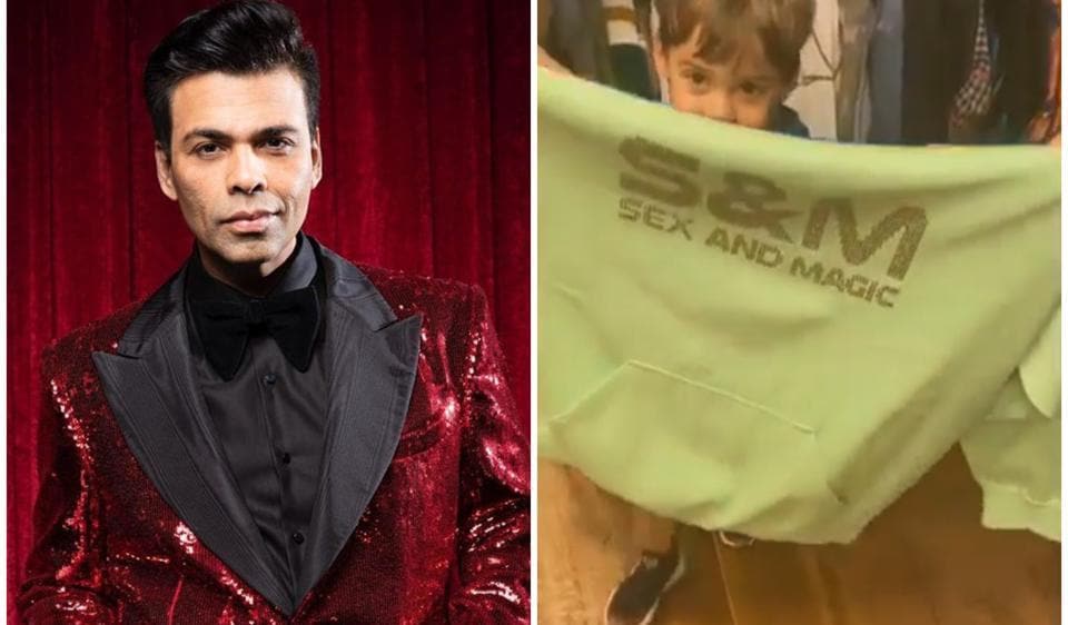 Yash Sex - Karan Johar is very embarrassed as son Yash finds his 'Sex and Magic'  hoodie. Watch video | Bollywood - Hindustan Times