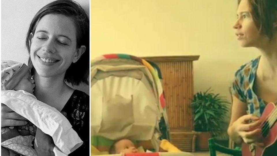 Kalki Koechlin strums the guitar and sings a Portuguese lullaby to daughter Sappho, watch