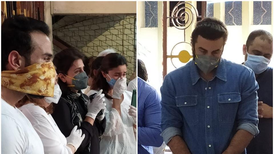 Alia Bhatt hugs a sobbing Neetu Kapoor as family, friends pay last respects to Rishi Kapoor, see pics