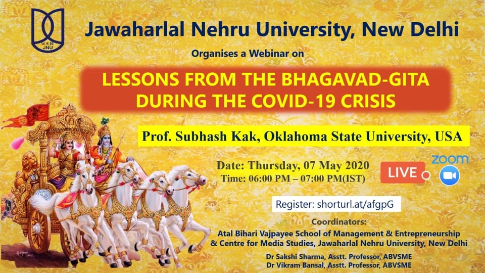 After Ramayana Jnu To Conduct Webinar On Lessons From Bhagavad Gita During Covid 19 Crisis Hindustan Times Desh bhagat university (dbu) located at amloh. bhagavad gita during covid 19 crisis