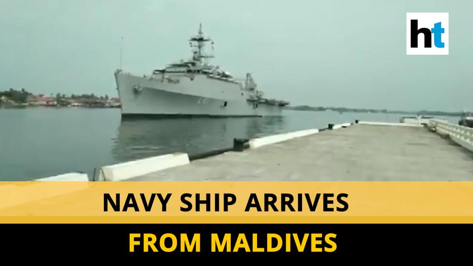 Watch: INS Jalashwa carrying 698 Indian nationals from Maldives reaches ...