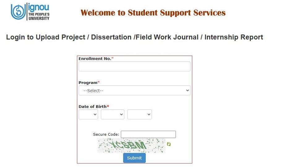 ignou online assignment submission link chandigarh