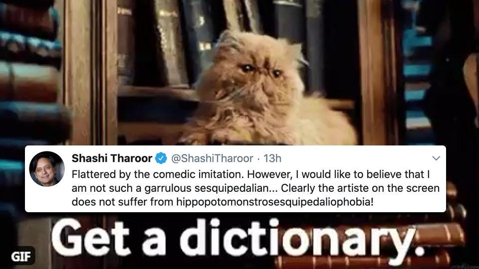 Shashi Tharoor S Hippopotomonstrosesquipedaliophobia Post Makes Twitter Search For A Dictionary Trending Hindustan Times