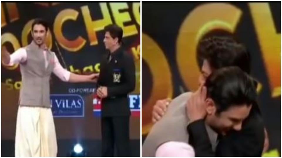 Sushant Singh Rajput showed Shah Rukh Khan how he would imitate him at school, got a hug in return. Watch throwback video