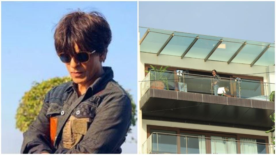 Shah Rukh Khan is also working from home, spotted filming on his balcony. See pics