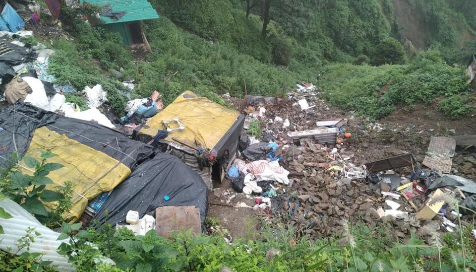 Houses, shops damaged due to landslide in Mussoorie, MeT issues orange ...