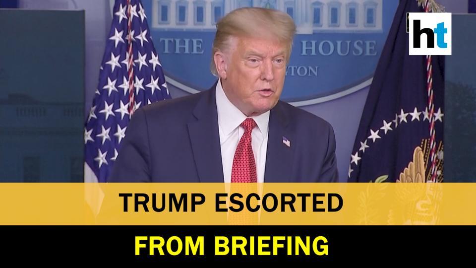 Watch Donald Trump Abruptly Escorted From Briefing After Shooting Near White House Hindustan 9026