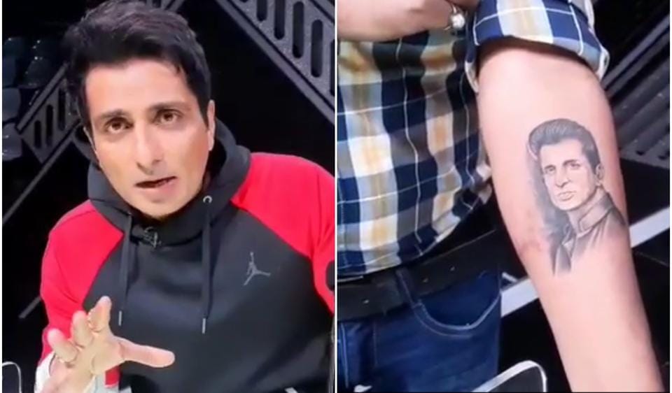 Man Gets Sonu Sood S Face And Name Tattooed On His Arm See The Actor S Response Bollywood Hindustan Times