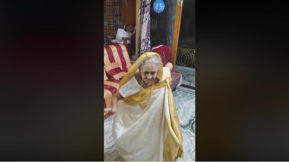 Grandma celebrates her 93rd birthday while dancing to Aankh Marey. Video is amazing