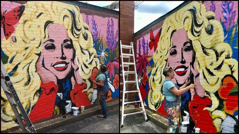 Dolly Parton’s mural, celebrating her position on Black Lives Matter, attracts tourists in Nashville