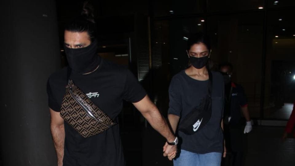 Deepika Padukone, Ranveer Singh return to Mumbai after visiting her parents in Bengaluru. See pics, video