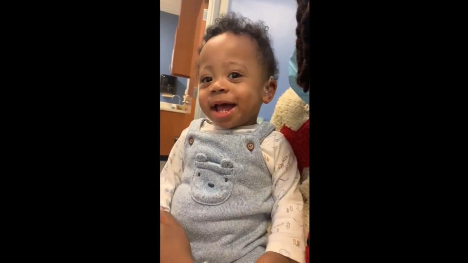 Kid hears mom’s voice for the first time. His reaction is pure bliss ...