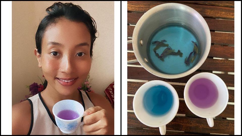 Blue tea or magic potion? Milind Soman’s wife Ankita Konwar makes fans move over Dalgona coffee and kadha