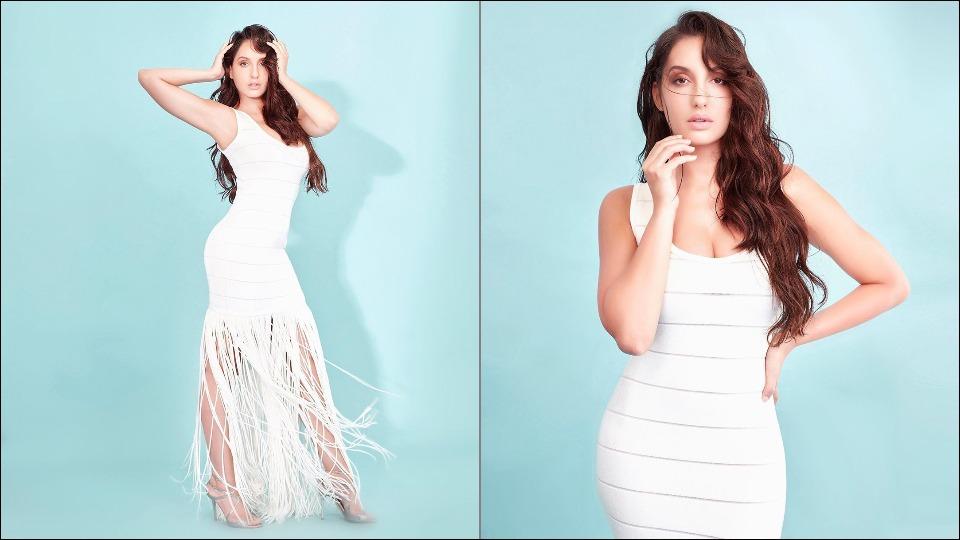  Nora Fatehi And Kriti Sanon Wear Same White Fringe Detailed Outfit