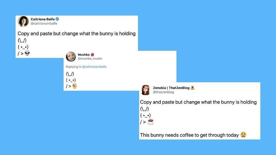 Copy and paste but change what the bunny is holding' trend takes over  Twitter