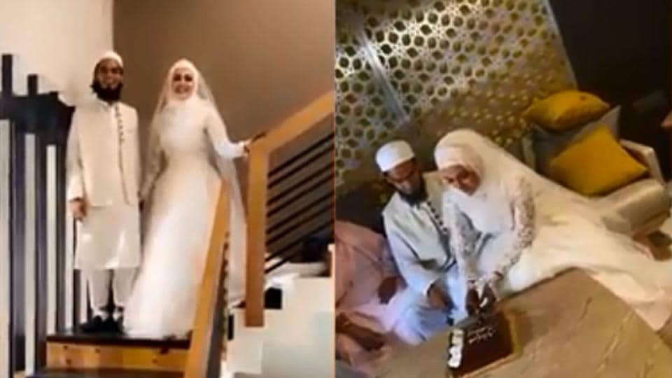 Sana Khan turns a princess in white as she marries Surat-based Mufti Anaas, see viral video