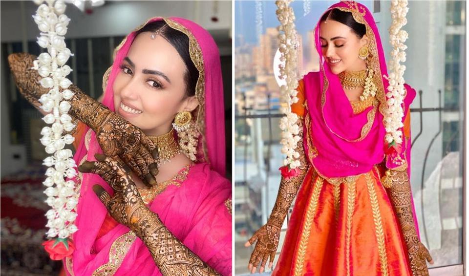 Sana Khan shares new photos and video from mehendi ceremony, husband Anas Sayied pens romantic note