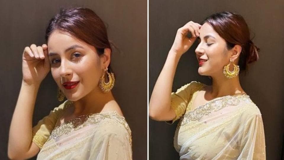 Shehnaaz Gill looks stunning in white and gold saree, photos go viral. Get the look | Fashion Trends - Hindustan Times Shehnaaz Gill looks stunning in white and gold saree, photos go viral. Get the look | Fashion Trends - Hindustan Times