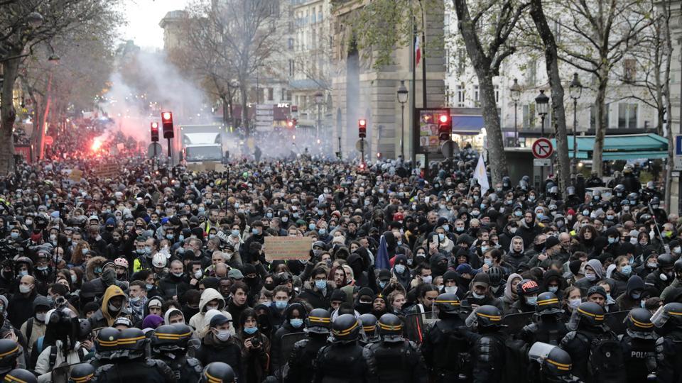 Dozens arrested at Paris protest over proposed security law World