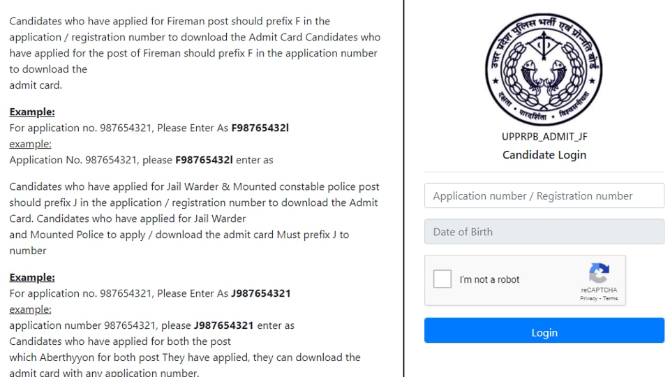 UPRPB Jail Warder and Fireman admit card 2020 released at uppbpb.gov.in, here’s direct link