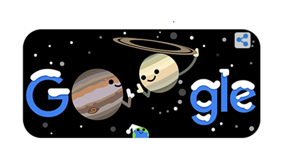 The great conjunction: Jupiter hi-fives Saturn in Google’s special doodle, NASA shares tweet too