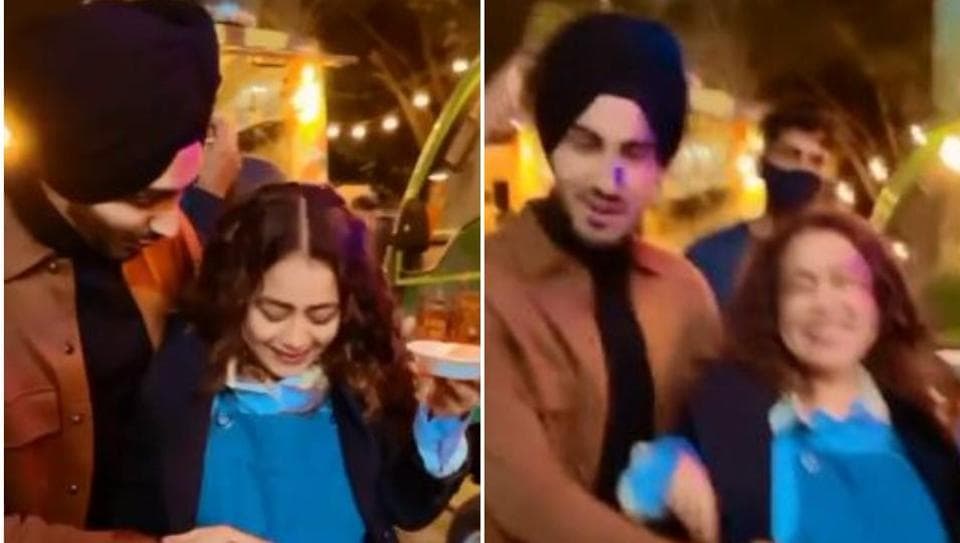 ‘Pregnant’ Neha Kakkar says the baby’s kicking in behind-the-scenes Khyaal Rakhya Kar video, Rohanpreet Singh comes to her rescue