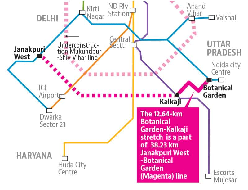 Delhi Metro Map Botanical Garden To Hauz Khas - My Bios