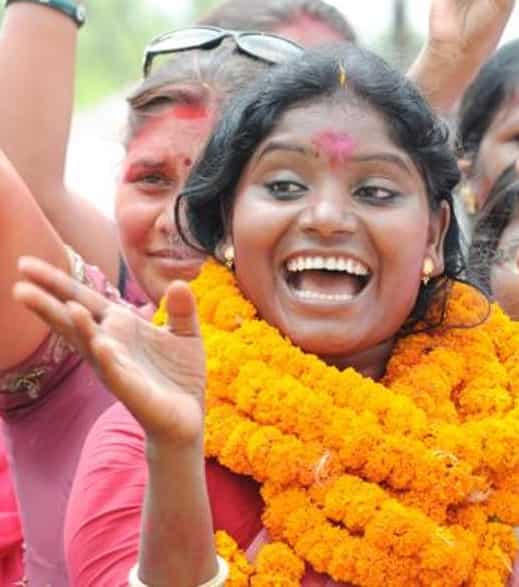 Asha Lakra claims her achievements include building modular toilets to improve sanitation and LED streetlights. (HT photo) Asha Lakra claims her achievements include building modular toilets to improve sanitation and LED streetlights. (HT photo)