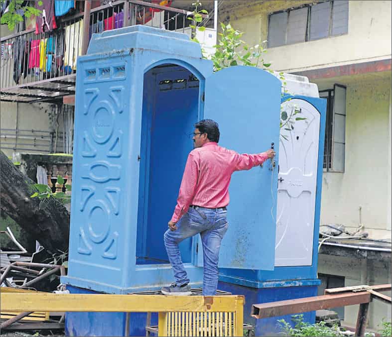 ◼ Biotoilet at MIT campus, Paud road, Kothrud on Thursday. (RAHUL RAUT/HT) ◼ Biotoilet at MIT campus, Paud road, Kothrud on Thursday. (RAHUL RAUT/HT)