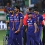 India's players leave their field after lossing the Asia Cup Twenty20 international cricket Super Four match between India and Pakistan at the Dubai International Cricket Stadium in Dubai on September 4, 2022. (Photo by KARIM SAHIB / AFP)