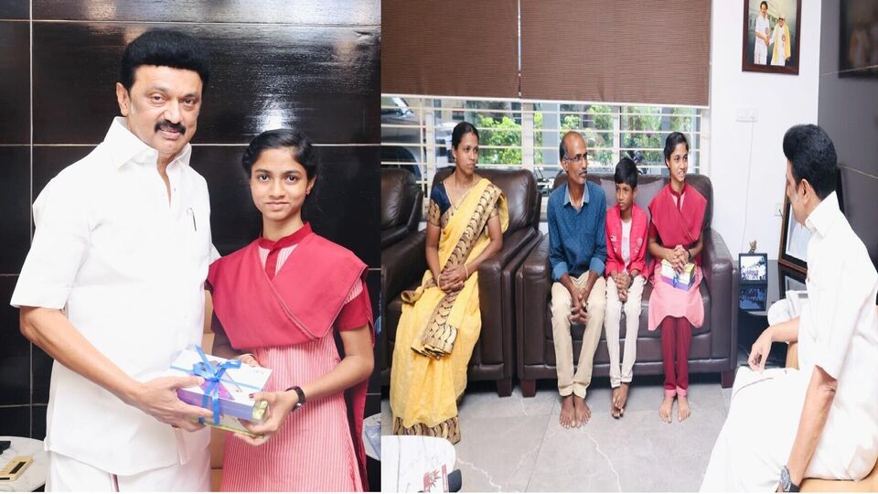 Cm Stalin : 600 க்கு 600 மதிப்பெண்.. திண்டுக்கல் மாணவியை வீட்டிற்கு அழைத்து பாராட்டிய முதல்வர்!