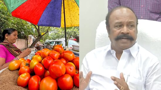 தக்காளி விலை உயர்வை கட்டுப்படுத்துவது தொடர்பாக சென்னை தலைமைச்செயலகத்தில் கூட்டுறவுத்துறை அமைச்சர் பெரியக்கருப்பன் ஆலோசனை நடத்தினார். 