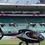 David Warner landed on a helicopter.