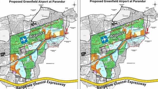 Parandhur Airport : முழுக்க முழுக்க நீர்நிலைகளையே ஆக்கிரமித்து அமையும் பரந்தூர் விமான நிலையம் – வரைபடம் வெளியீடு!