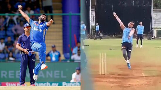 Jasprit Bumrah: திங்களன்று, ஒரு வீடியோ சமூக ஊடகங்களில் வைரலாகியது, இது ஐபிஎல் வலைப்பயிற்சியில் ஜஸ்பிரீத் பும்ராவின் அதே பந்துவீச்சு ஸ்டைலைக் கொண்ட மற்றொரு பந்துவீச்சாளரைக் காட்டுகிறது. அவர் பெயர் மகேஷ் குமார். இவர் குஜராத் டைட்டன்ஸ் அணியின் வலைப்பயிற்சியில் பந்துவீச பயிற்சி செய்கிறார்.