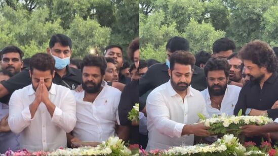 Jr NTR on NTR: தாத்தாவிற்கு அஞ்சலி; தரையில் அமர்ந்த ஜூனியர் என்.டி.ஆர்.. ஆர்ப்பரித்த ரசிகர்கள் - வைரல் வீடியோ!