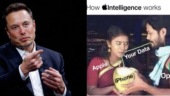 Elon Musk uses iconic Indian meme: ஆப்பிள்-ஓபன் ஏஐ டீல்: இந்திய மீமை பயன்படுத்தி கலாய்த்த எலான் மஸ்க்