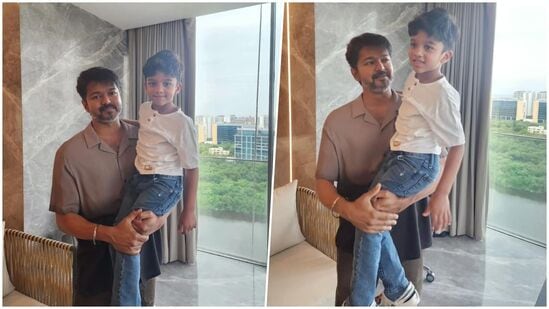 ரம்பாவின் மகன் ஷிவினை தூக்கியவாறு தளபதி விஜய் போட்டோவுக்கு போஸ் கொடுத்துள்ளார்