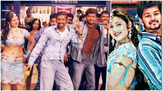 விஜய் கேமியோ கதாபாத்திரத்தில் நடித்த சுக்ரன் படத்தில் சாத்திக்கோடி என்ற குத்து பாடலுக்கு அவருடன் இணைந்து நடிகை ரம்பா நடனமாடியுள்ளார்.
