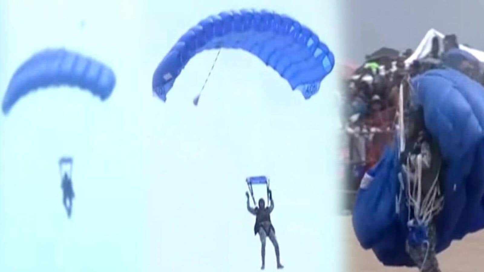 பாராசூட்டில் பறந்து வந்த வீரர்கள்.. மெய் சிலிர்க்க வைக்கும் காட்சிகள்!