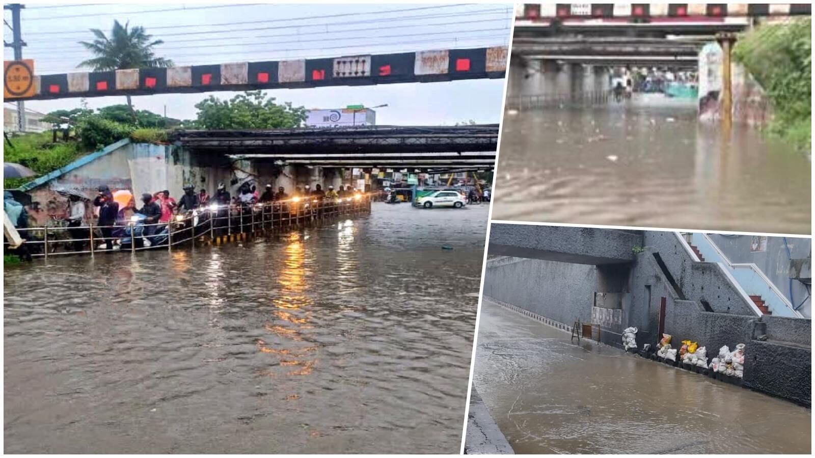 ரெட் அலர்ட்..8 சுரங்கப்பாதை மூடல்..போக்குவரத்து மாற்றம்!சென்னை நகரின் ரயில்வே சுரங்கப்பாதை மழை நீர் நிலவரம்