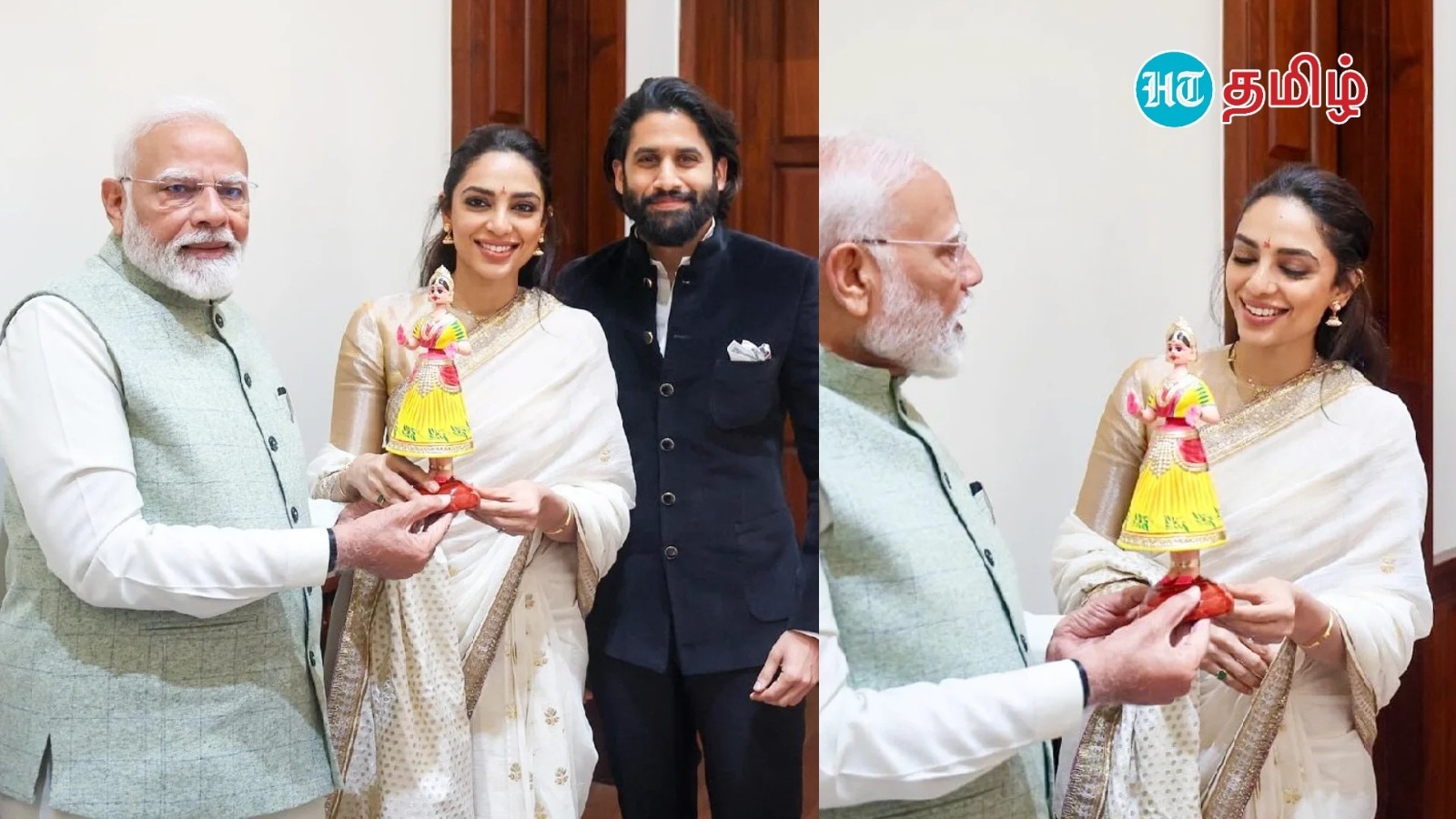 Sobhita Dhulipala: பிரதமர் மோடிக்கு கொண்டபள்ளி பொம்மையை பரிசளித்த நடிகை சோபிதா துலிபாலா.. உற்சாகப்படுத்திய கணவர்!