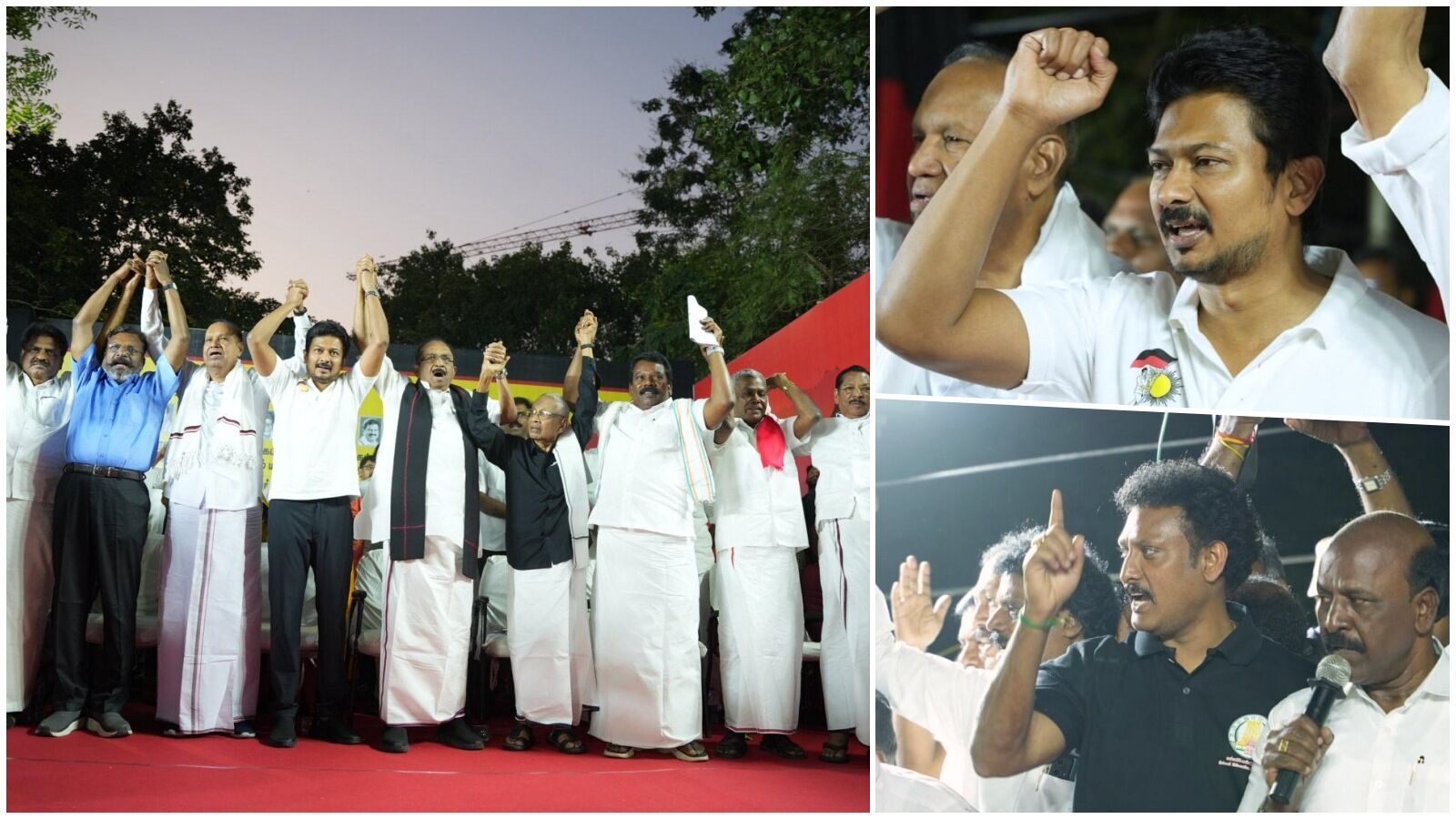 DMK Protest: மத்திய அரசின் கட்டாய மொழி திணிப்புக்கு எதிரான கண்டன ஆர்ப்பாட்டம் - தலைவர்கள் காரசார பேச்சு