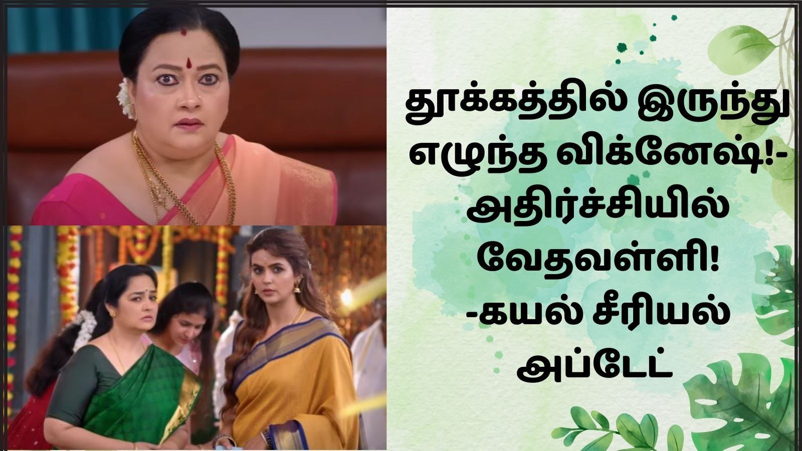 Kayal Serial: தூக்கத்தில் இருந்து எழுந்த விக்னேஷ்.. விழி பிதுங்கிய வேதவள்ளி! - பரபரக்கும் கயல் சீரியல்!