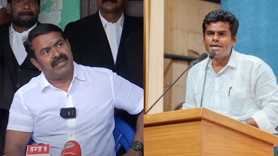 Seeman vs Annamalai: இந்தி படிக்கனுமா? அண்ணாமலை மகன் எந்த பள்ளியில் படிக்கிறார்? சீமான் சரமாரி கேள்வி! Seeman vs Annamalai: இந்தி படிக்கனுமா? அண்ணாமலை மகன் எந்த பள்ளியில் படிக்கிறார்? சீமான் சரமாரி கேள்வி!