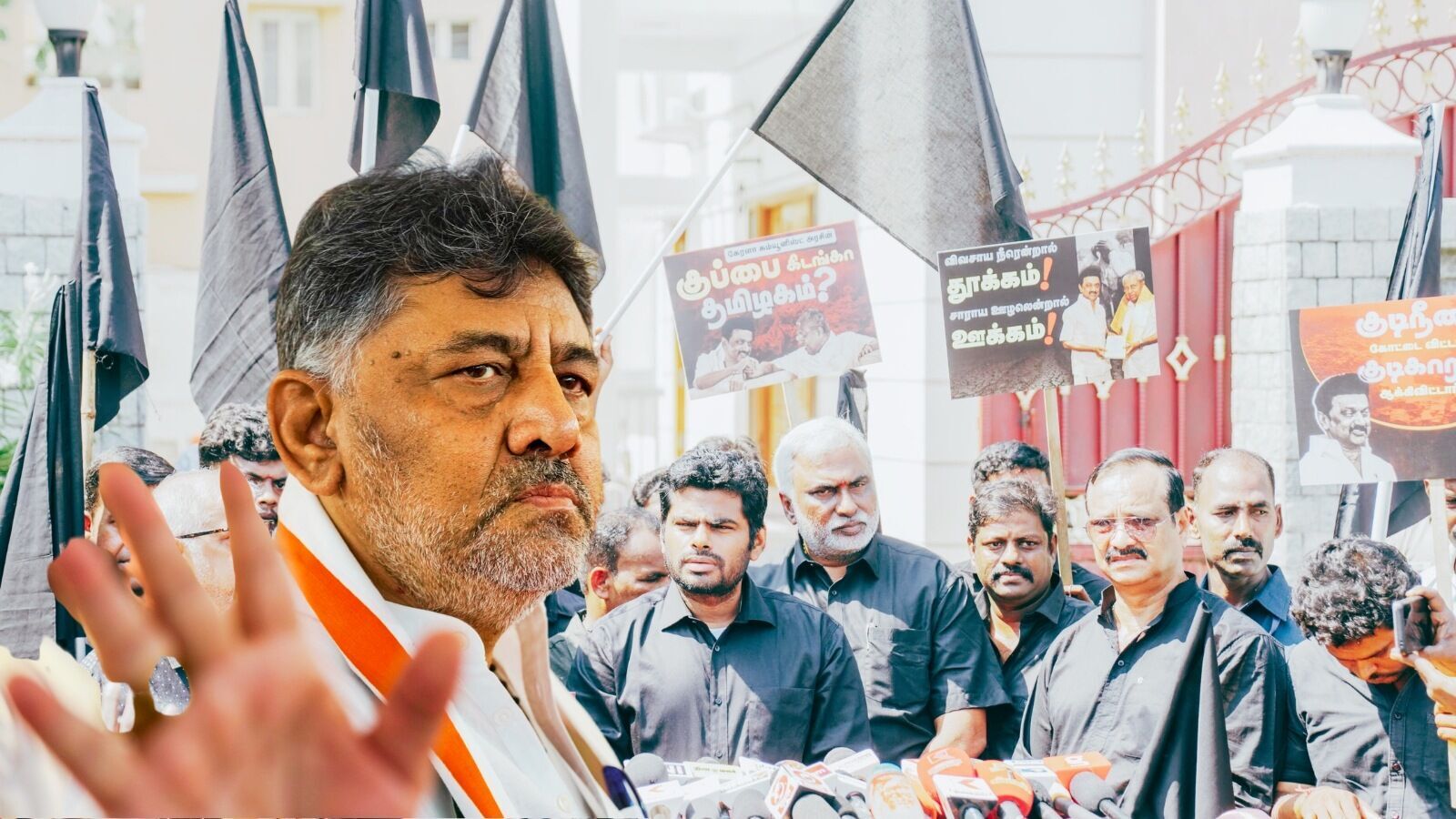 ‘பாஜகவின் கருப்பு கொடி போராட்டத்தை ஆதரிக்கிறேன்’ கர்நாடக துணை முதல்வர் டிகே சிவக்குமார் பேட்டி!