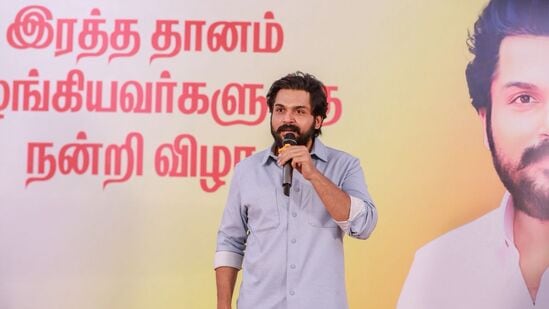 ‘மனசுல இருந்து நன்றி சொல்றேன்..’ - இரத்ததானம் செய்த இளைஞர்களுக்கு  விருந்து வைத்த நடிகர் கார்த்தி! 